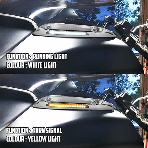 HDBUBALUS Motorcycle LED Windshield Trim Light Running Turn Signal Lights Fit For Harley Touring Road Glide FLTRX FLTRXS FLTRK 2015-up Black in Saudi Arabia