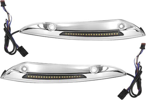 HDBUBALUS Motorcycle LED Windshield Trim Light Running Turn Signal Lights Fit For Harley Touring Road Glide FLTRX FLTRXS FLTRK 2015-up Black in Saudi Arabia