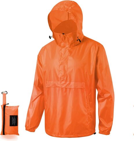 Men's Rain Jacket Waterproof Lightweight Packable Raincoat with Hood for Hiking Travel in Kuwait
