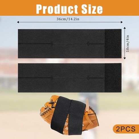 2 PCS Baseball Glove Wrap و Softball و Baseball Glove Sitl Loasting Glove Glove Wrap Band Band Band Band Band Band Band Band Band Sporting Ettra The Pocket Faction ، وتناسب جميع القفازات (أسود) in Saudi Arabia