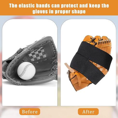 2 PCS Baseball Glove Wrap و Softball و Baseball Glove Sitl Loasting Glove Glove Wrap Band Band Band Band Band Band Band Band Band Sporting Ettra The Pocket Faction ، وتناسب جميع القفازات (أسود) in Saudi Arabia