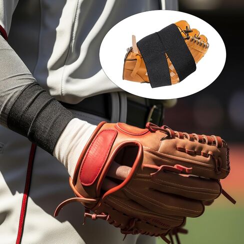 2 PCS Baseball Glove Wrap و Softball و Baseball Glove Sitl Loasting Glove Glove Wrap Band Band Band Band Band Band Band Band Band Sporting Ettra The Pocket Faction ، وتناسب جميع القفازات (أسود) in Saudi Arabia