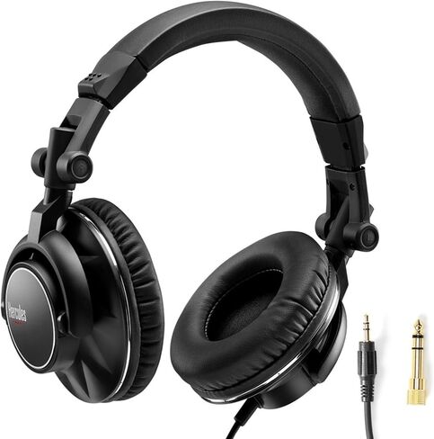 Hercules HDP DJ60 Closed-Back DJ Headphones Bundle with Case, Stand, and Austin Bazaar Polishing Cloth in Saudi Arabia