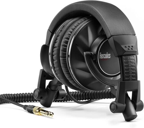 Hercules HDP DJ60 Closed-Back DJ Headphones Bundle with Case, Stand, and Austin Bazaar Polishing Cloth in Saudi Arabia