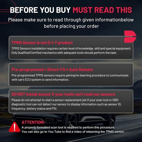 BDFHYK المبرمجة TPMS Sensor 2004 متوافق مع Cadillac Escalade ، متوافق مع Chevry Silverado Stuburda Tahoe GMC Sierra Yukon 315MHz مراقبة ضغط الإطارات يستجيب 15136883 25773946 in Kuwait