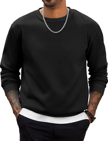 COOFANDY Men's Crewneck Sweatshirts Long Sleeves Fleece Sweatshirts Thermal Casual Pullover Shirt in Saudi Arabia