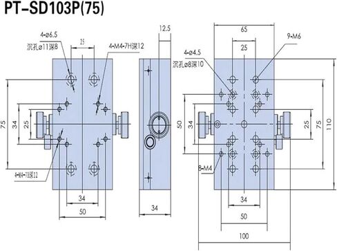 المرحلة الخطية اليدوية المحطة الخطية 75mm/200mm x المرحلة الخطية المحور ، منصة محطة الإزاحة اليدوية ترجمة المرحلة البصرية الجدول الانزلاق PT-SD103P (PT-SD103P (200)) in Saudi Arabia