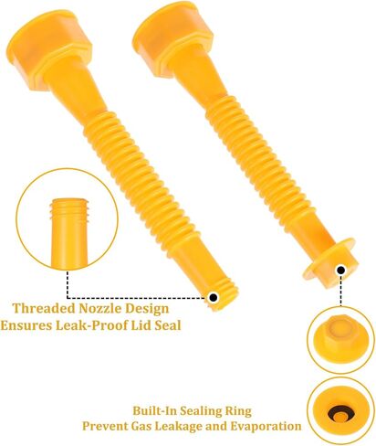 Gas Can Spout Replacement Kit, (8 Kit-Yellow) Gas Can Nozzle Set - Includes Cans Cap, Spout Sealing Cap,Vent Caps, Flexible Pour Nozzle for 1/2/5/10 Gallon Cans in Saudi Arabia