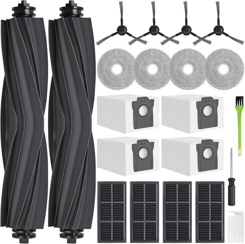 21pcs قطع الغيار لـ Dreame X30 Ultra / L10S Ultra Gen2 / L10S Pro Ultra Heat ، مجموعة ملحقات لـ Mova E30 ، تشمل الفرشاة الرئيسية المزدوجة ، مرشحات HEPA ، وسادات الممسحة ، والفرش الجانبية ، وحقيبة الغبار in Kuwait