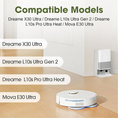 21pcs قطع الغيار لـ Dreame X30 Ultra / L10S Ultra Gen2 / L10S Pro Ultra Heat ، مجموعة ملحقات لـ Mova E30 ، تشمل الفرشاة الرئيسية المزدوجة ، مرشحات HEPA ، وسادات الممسحة ، والفرش الجانبية ، وحقيبة الغبار in Kuwait