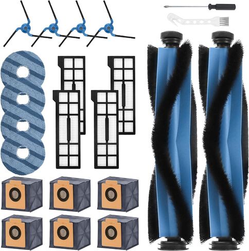 X10 Pro Omni Accessories fit for Eufy X10 Pro Omni Robot Vacuum, include 6 Dust-Bags, 4 Side Brushes, 4 Mop Pads, 2 Main Roller Brushes, 4 Filters, 1 Cleaning Brush LUXRILIX in Saudi Arabia