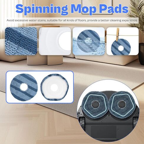 X10 Pro Omni Accessories fit for Eufy X10 Pro Omni Robot Vacuum, include 6 Dust-Bags, 4 Side Brushes, 4 Mop Pads, 2 Main Roller Brushes, 4 Filters, 1 Cleaning Brush LUXRILIX in Saudi Arabia