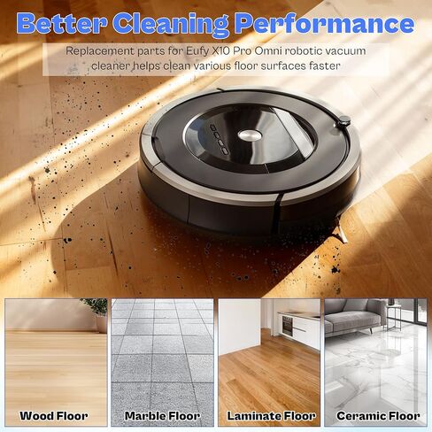 X10 Pro Omni Accessories fit for Eufy X10 Pro Omni Robot Vacuum, include 6 Dust-Bags, 4 Side Brushes, 4 Mop Pads, 2 Main Roller Brushes, 4 Filters, 1 Cleaning Brush LUXRILIX in Saudi Arabia