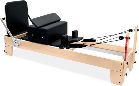 Professional Pilates Reformer Machine with Jumpboard, Reformer Box & Foot Straps – Studio-Grade Wood Frame Equipment for Home Workouts, Adjustable Resistance & Smooth Glide System in Kuwait