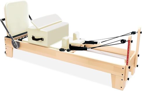 Professional Pilates Reformer Machine with Jumpboard, Reformer Box & Foot Straps – Studio-Grade Wood Frame Equipment for Home Workouts, Adjustable Resistance & Smooth Glide System in Kuwait