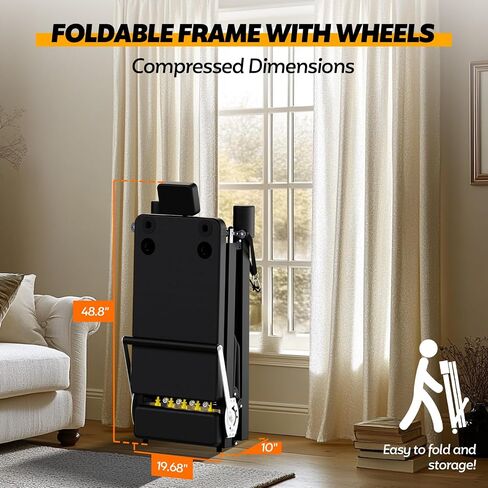 Foldable Pilates Reformer for Home Use, Portable Pilates Machine Reformer with Adjustable Resistance, Springs and Cords, Compact, Lightweight, Perfect for Home Gym, Maximum Load 400 LBS in Saudi Arabia