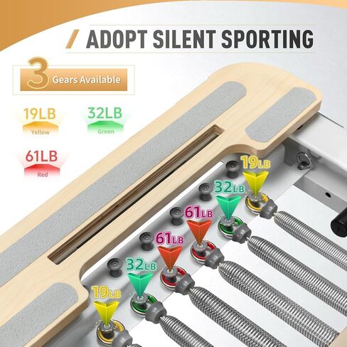 بيلاتس قابلة للطي المصلح والمعدات - بيلاتيس آلة تمرين مصلحة لصالة الألعاب الرياضية المنزلية مع إكسسوارات الإصلاحية ، صندوق الإصلاحية ، لوحة القفز المبطنة - حتى 300 رطل القدرة in Kuwait