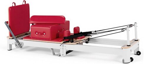 Foldable Pilates Reformer & Equipment - Pilates Reformer Workout Machine for Home Gym with Reformer Accessories, Reformer Box, Padded Jump Board - Up to 300 lbs Weight Capacity in Saudi Arabia