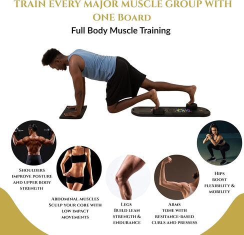 7-in-1 Pilates Boarder المصلح ، Poltable Pilates Board Pilates Pilates Pilates معدات مصلحة مع مؤقت للتدريبات المنزلية مع Mance Bands Core Glider Push-Up Machine Pilates Pilates in Saudi Arabia