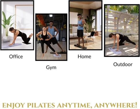 7-in-1 Pilates Boarder المصلح ، Poltable Pilates Board Pilates Pilates Pilates معدات مصلحة مع مؤقت للتدريبات المنزلية مع Mance Bands Core Glider Push-Up Machine Pilates Pilates in Saudi Arabia