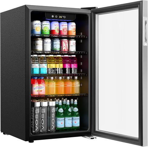KoolMore 18 in. 3.2 Cu. Ft. Beverage Refrigerator Merchandiser with Stainless Steel Trim and Touch Panel For Soda, Beer or Wine Perfect for Use in a Commercial or Home Setting, ETL Listed (KM-BR32SS) in Saudi Arabia