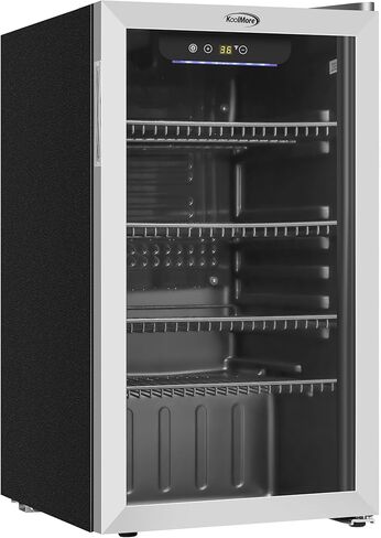 KoolMore 18 in. 3.2 Cu. Ft. Beverage Refrigerator Merchandiser with Stainless Steel Trim and Touch Panel For Soda, Beer or Wine Perfect for Use in a Commercial or Home Setting, ETL Listed (KM-BR32SS) in Saudi Arabia