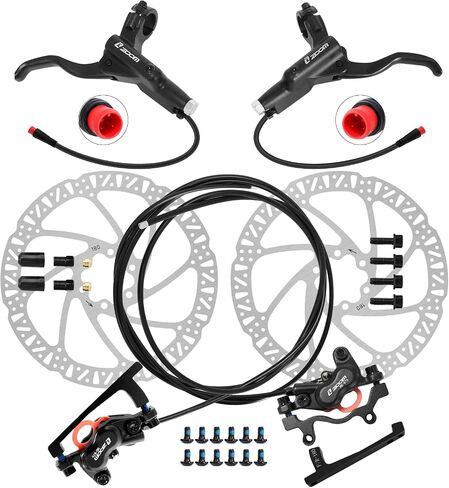 Z00M HB876E 2-PIN 4-Pistons E-Bike Electric Power-Off Hydraulic Brake Set with 160mm Rotors, Pre-Bled with Mineral Oil Brakes Kit for eBike, Mountain Bike, Road Bike in Saudi Arabia