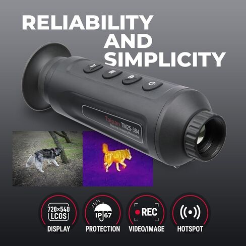 AGM Global Vision Taipan Thermal Imaging Monocular for Hunting 12μm Sensor, Hot Spot Tracking, 8× Digital Zoom, Video Recording, WiFi, IP67 Waterproof in Saudi Arabia