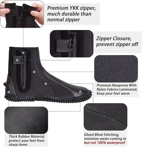 OMGEAR NEOPRERENE DIVIVE BOOTS 3MM 5MM BOOTS غطس الزعانف مع المطاط Snorkeling Gear Scuba Scuba in Kuwait