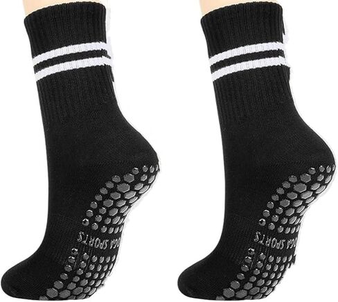 Pilates Socks Yoga Socks with Grips for Women Non Slip Barefoot Workout Crew Sock for Pregnant Ballet Dance in Kuwait