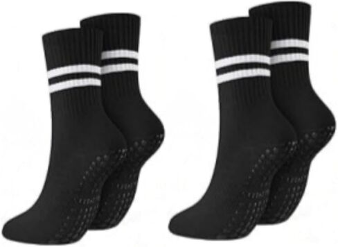 Pilates Socks Yoga Socks with Grips for Women Non Slip Barefoot Workout Crew Sock for Pregnant Ballet Dance in Kuwait