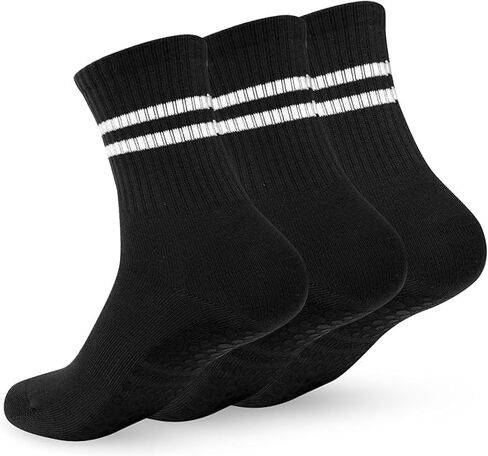 Pilates Socks Yoga Socks with Grips for Women Non Slip Barefoot Workout Crew Sock for Pregnant Ballet Dance in Kuwait