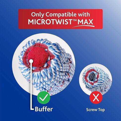 O-Cedar Microtwist Max Microfiber Twist Mop مع 2 عبوات إضافية | يتميز بالهبوط الخالي من اليدين | رأس ممسحة كبير 18 بوصة | آمنة في جميع أنواع الطابق ، الأحمر in Kuwait