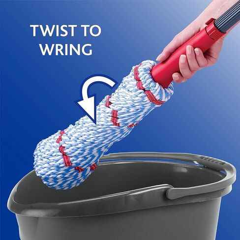 O-Cedar Microtwist Max Microfiber Twist Mop مع 2 عبوات إضافية | يتميز بالهبوط الخالي من اليدين | رأس ممسحة كبير 18 بوصة | آمنة في جميع أنواع الطابق ، الأحمر in Kuwait