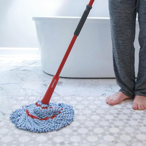 O-Cedar Microtwist Max Microfiber Twist Mop مع 2 عبوات إضافية | يتميز بالهبوط الخالي من اليدين | رأس ممسحة كبير 18 بوصة | آمنة في جميع أنواع الطابق ، الأحمر in Kuwait
