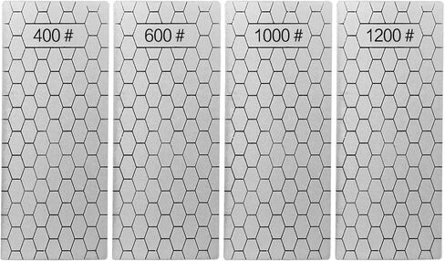 Hone Honecomb Grinding Blades Set of 4, Grits from 400 to 1200, Perfect for Kitchen Knives and Woodworking, Laser Etched and Stable Rectangular Design in Saudi Arabia