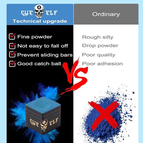 Cube Pool Cue Chalk Technology Billiard Pool Stick Chalk for Professional Low Deflection, Durable, Reduces Miscues-1pc in Saudi Arabia