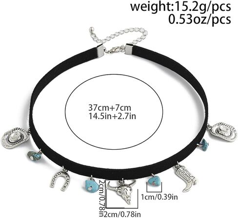 Western Necklaces for Women Boho Jewelry for Women Layered Black Leather Choker Necklace Country Necklace Cowboy Necklace Cowgirl Accessories Bohemian Boho Necklaces for Women Western Jewelry in Kuwait