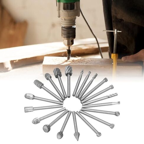 20pcs عالي السرعة الصلب ملف دوار DIY طحن رأس مجموعة ملحق لرجال الخشب in Kuwait