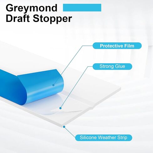 Silicone Door Seal Strip, Door Sweep Weather Stripping Tape for Draft Stopper, Shower Glass Gaps, Clear, 20 Feet x 1 Inch in Kuwait
