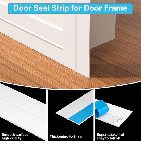 Silicone Door Seal Strip, Door Sweep Weather Stripping Tape for Draft Stopper, Shower Glass Gaps, Clear, 20 Feet x 1 Inch in Kuwait