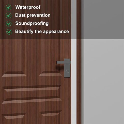 Silicone Door Seal Strip, Door Sweep Weather Stripping Tape for Draft Stopper, Shower Glass Gaps, Clear, 20 Feet x 1 Inch in Kuwait