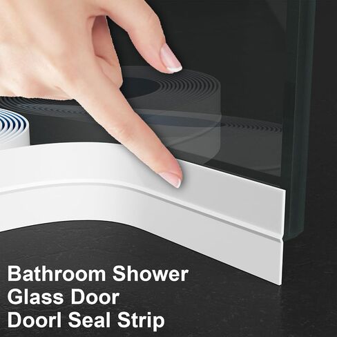 Silicone Door Seal Strip, Door Sweep Weather Stripping Tape for Draft Stopper, Shower Glass Gaps, Clear, 20 Feet x 1 Inch in Kuwait
