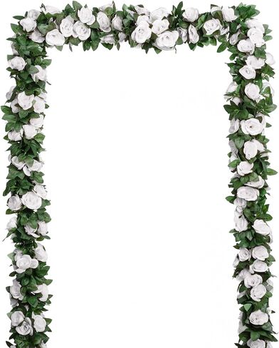 5Pcs(41FT) Flower Garland Artificial Rose Vine Garland Artificial Flowers for Wedding Party Arch Garden Floral Garlands Decor in Saudi Arabia
