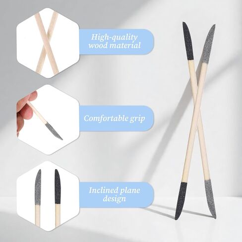 150/280 الحصباء الصنفرة الرملية المزدوجة الطرفية Matchsticks Twigs Twigs 5 × 0.2 بوصة التفاصيل الدقيقة أداة للمساحات الضيقة النماذج البلاستيكية الطراز الخشبي (20 PCS) in Saudi Arabia
