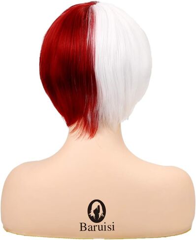 Baruisi Highlight Blonde Bob Wig with Bangs Short Straight Synthetic Dark Roots Women Wig Daily Party Use in Saudi Arabia