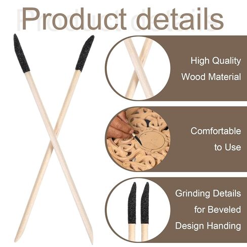 50 PCS Wooden Sanding Sticks Polishing Tools 280 Grit Wood Small Sander Sanding Twigs Fine Detailing Tools Tight Spaces for Plastic Models Wood Hobby 5.5 x 0.2 Inch in Kuwait