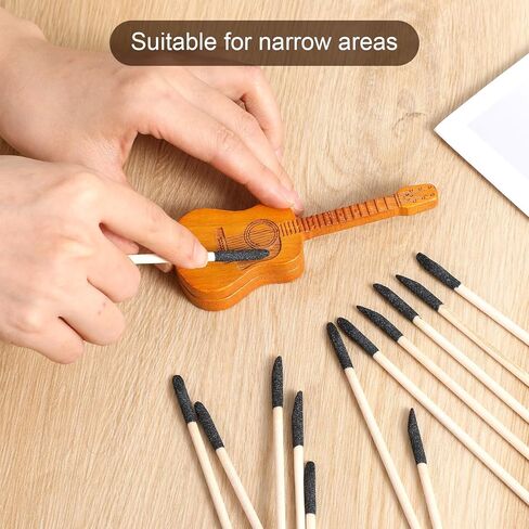 50 PCS Wooden Sanding Sticks Polishing Tools 280 Grit Wood Small Sander Sanding Twigs Fine Detailing Tools Tight Spaces for Plastic Models Wood Hobby 5.5 x 0.2 Inch in Kuwait