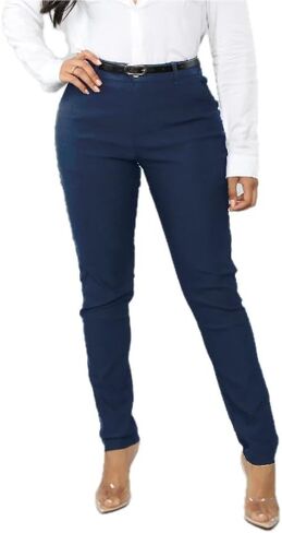 Women's Skinny Pants with 3 Pockets - Lightweight & Breathable Stretch Work Pants Women - Business Casual Bottoms, Red, Medium in Saudi Arabia