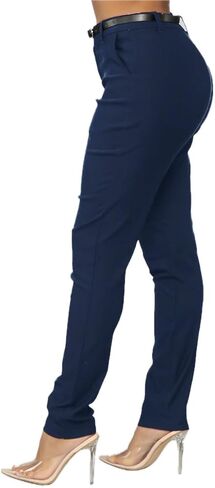 Women's Skinny Pants with 3 Pockets - Lightweight & Breathable Stretch Work Pants Women - Business Casual Bottoms, Red, Medium in Saudi Arabia